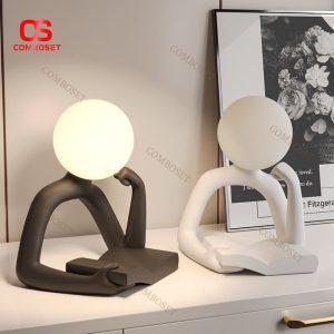 Đèn Bàn Nhân Vật Trừu Tượng Ngồi Suy Nghĩ Đọc Sách Nghệ Thuật Decor Phòng Ngủ, Quà Tặng Sinh Nhật