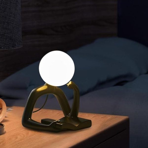 Đèn Bàn Nhân Vật Trừu Tượng Ngồi Suy Nghĩ Đọc Sách Nghệ Thuật Decor Phòng Ngủ, Quà Tặng Sinh Nhật