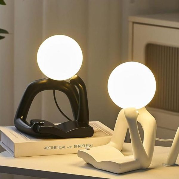 Đèn Bàn Nhân Vật Trừu Tượng Ngồi Suy Nghĩ Đọc Sách Nghệ Thuật Decor Phòng Ngủ, Quà Tặng Sinh Nhật