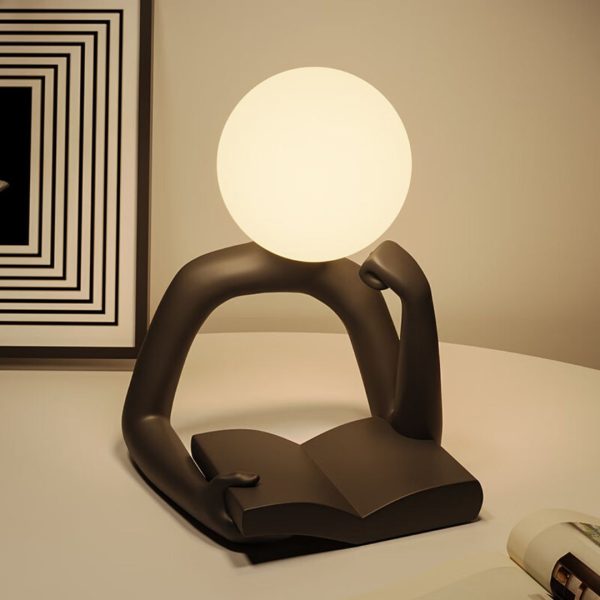 Đèn Bàn Nhân Vật Trừu Tượng Ngồi Suy Nghĩ Đọc Sách Nghệ Thuật Decor Phòng Ngủ, Quà Tặng Sinh Nhật