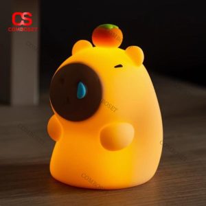 Đèn Bàn Silicon Chuột Lang Nước Đáng Yêu, Cổng Sạc USB Decor Bàn Học, Làm Quà Tặng Sinh Nhật