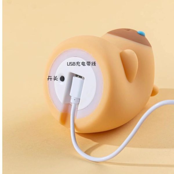 Đèn Bàn Silicon Chuột Lang Nước Đáng Yêu, Cổng Sạc USB Decor Bàn Học, Làm Quà Tặng Sinh Nhật