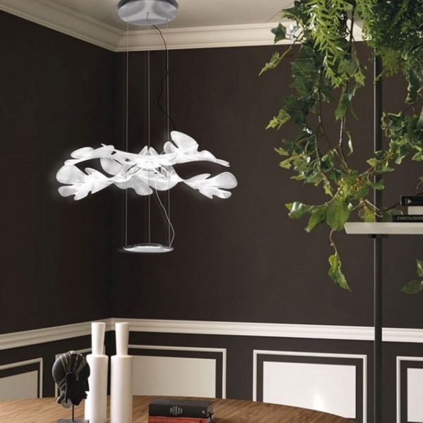 Đèn Chùm 2 Tầng Vòng Cánh Hoa Thanh Lịch Nghệ Thuật Decor Triển Lãm, Phòng Khách
