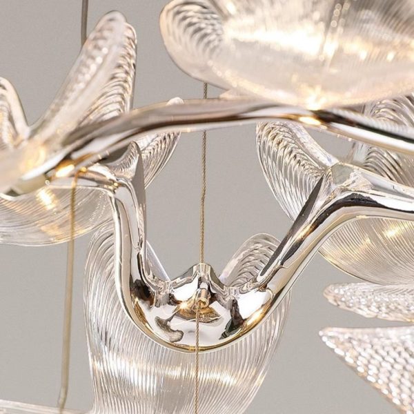 Đèn Chùm 2 Tầng Vòng Cánh Hoa Thanh Lịch Nghệ Thuật Decor Triển Lãm, Phòng Khách