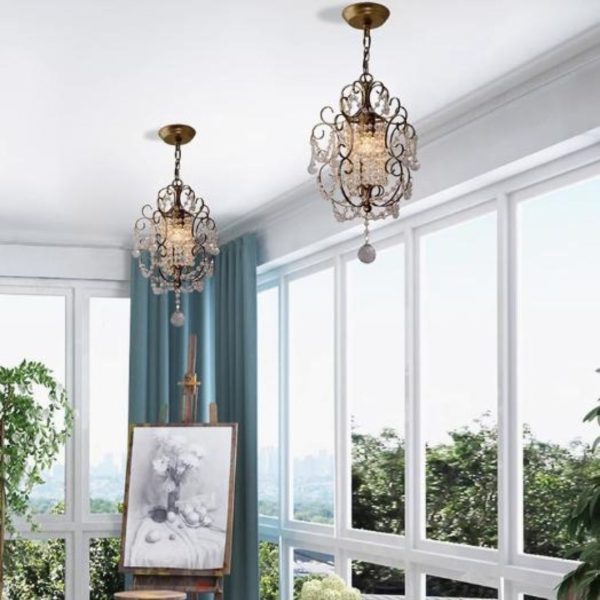 Đèn Chùm Chuỗi Pha Lê Sáng Tạo Thiết Kế Nhỏ Theo Phong Cách Retro Cổ Điển Decor Phòng Khách