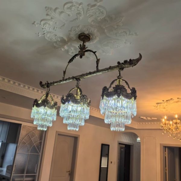 Đèn Chùm Đồng Điêu Khắc Nghệ Thuật Pháp Phong Cách Hoàng Gia Sang Trọng Châu Âu