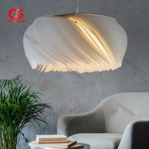 Đèn Chùm Giấy Da Xếp Lớp Nghệ Thuật Thiết Kế Sáng Tạo Phong Cách Wabi Sabi Trang Trí Phòng Khách