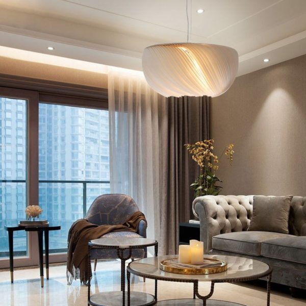 Đèn Chùm Giấy Da Xếp Lớp Nghệ Thuật Thiết Kế Sáng Tạo Phong Cách Wabi Sabi Trang Trí Phòng Khách
