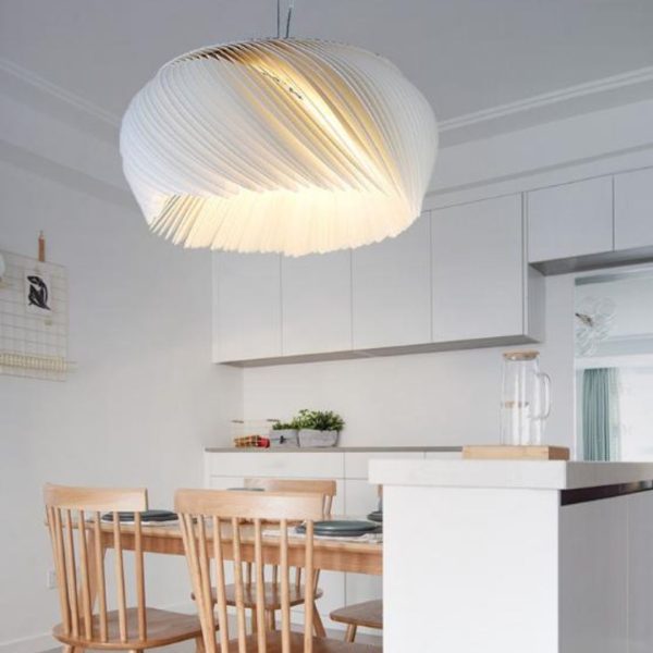 Đèn Chùm Giấy Da Xếp Lớp Nghệ Thuật Thiết Kế Sáng Tạo Phong Cách Wabi Sabi Trang Trí Phòng Khách