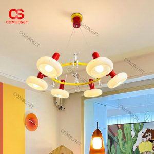 Đèn Chùm Hình Kẹo Màu Đỏ Hoạt Hình Trang Trí Phòng Ngủ Cho Bé Trai, Bé Gái