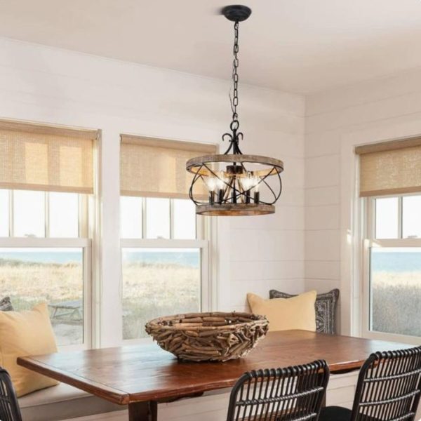 Đèn Chùm Khung Sắt Cá Tính Cổ Điển Phong Cách Công Nghiệp Decor Khu Vực Bếp, Phòng Khách