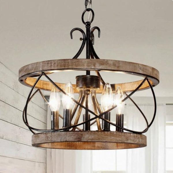 Đèn Chùm Khung Sắt Cá Tính Cổ Điển Phong Cách Công Nghiệp Decor Khu Vực Bếp, Phòng Khách