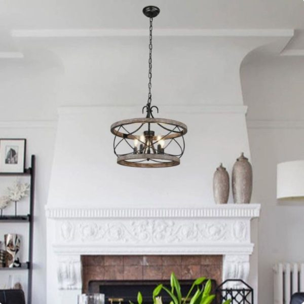 Đèn Chùm Khung Sắt Cá Tính Cổ Điển Phong Cách Công Nghiệp Decor Khu Vực Bếp, Phòng Khách