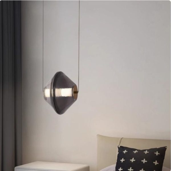Đèn Chùm Nhỏ Thuỷ Tinh Hình Học Màu Đen, Xám Tối Giản Sang Trọng Decor Phòng Ngủ