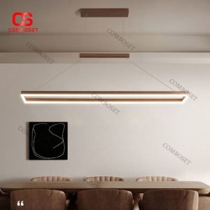 Đèn Chùm Nhôm Hình Chữ Nhật Phong Cách Tối Giản Decor Nội Thất Phòng Bếp Hiện Đại