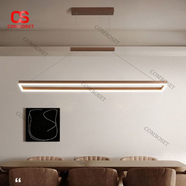 Đèn Chùm Nhôm Hình Chữ Nhật Phong Cách Tối Giản Decor Nội Thất Phòng Bếp Hiện Đại