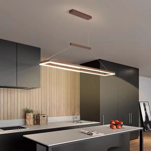 Đèn Chùm Nhôm Hình Chữ Nhật Phong Cách Tối Giản Decor Nội Thất Phòng Bếp Hiện Đại