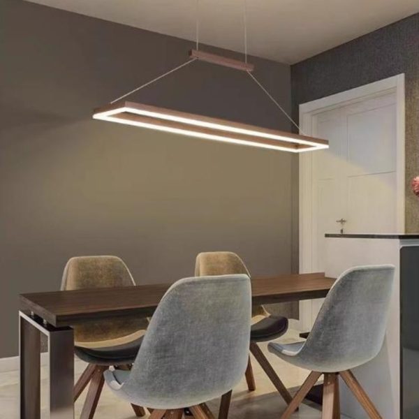 Đèn Chùm Nhôm Hình Chữ Nhật Phong Cách Tối Giản Decor Nội Thất Phòng Bếp Hiện Đại