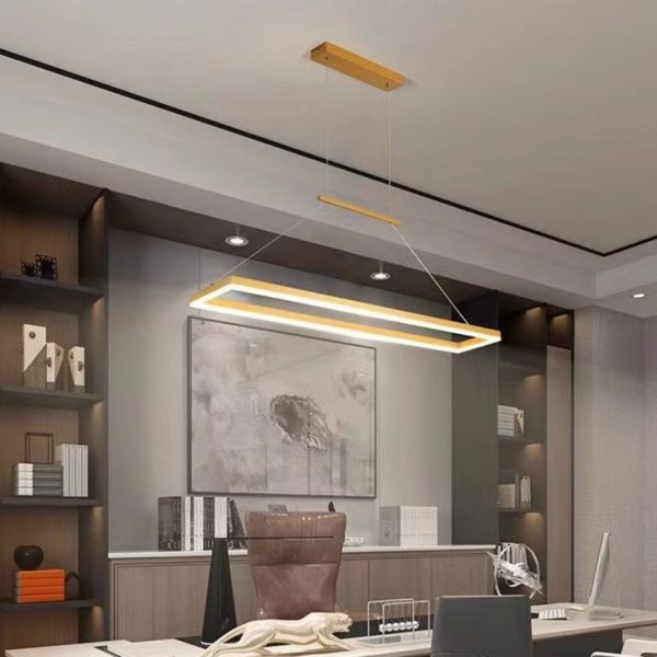 Đèn Chùm Nhôm Hình Chữ Nhật Phong Cách Tối Giản Decor Nội Thất Phòng Bếp Hiện Đại