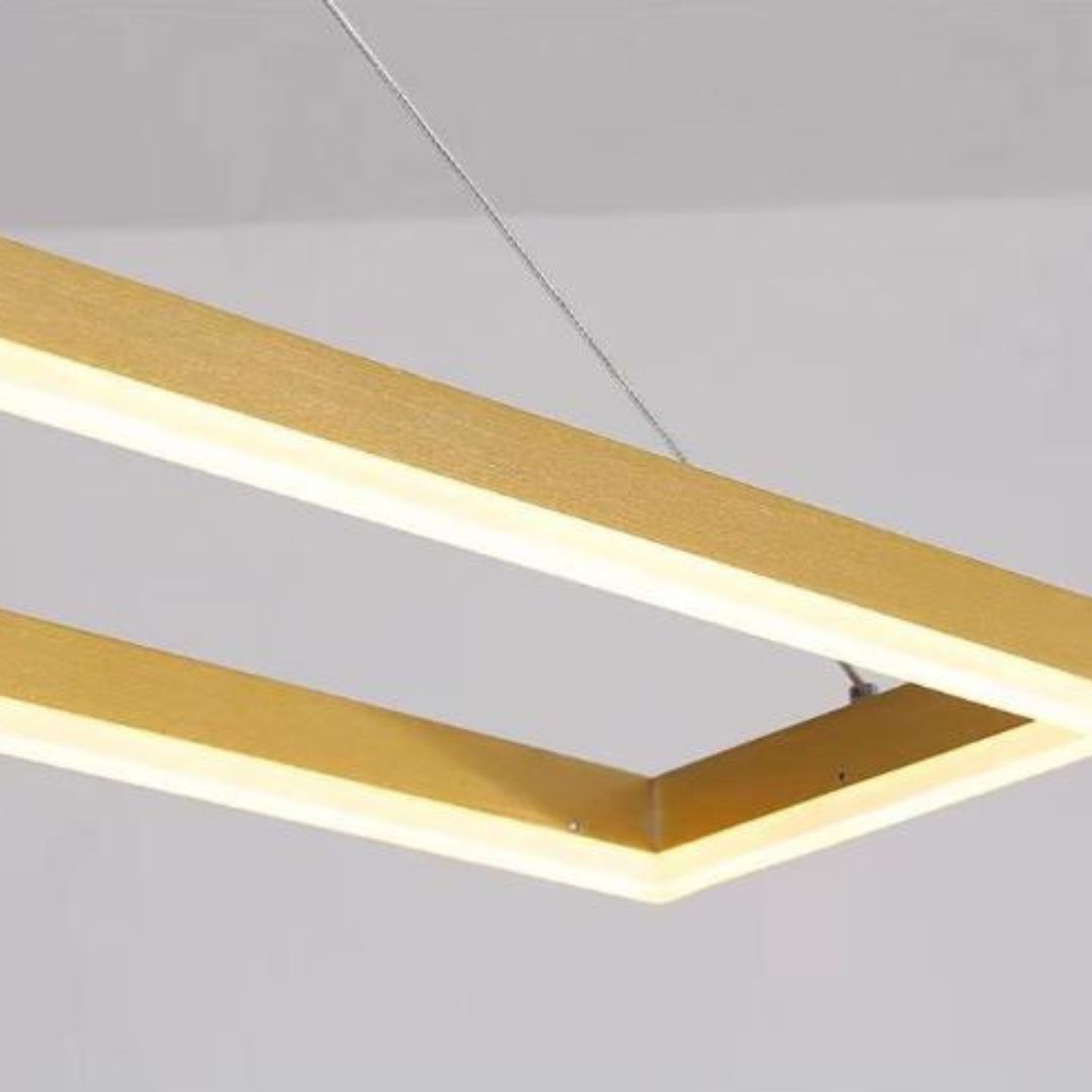 Đèn Chùm Nhôm Hình Chữ Nhật Phong Cách Tối Giản Decor Nội Thất Phòng Bếp Hiện Đại
