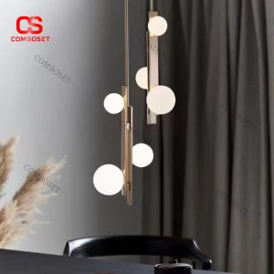 Đèn Chùm Sắt 3 Bóng Kính Đơn Giản Phong Cách Hiện Đại Trang Trí Bàn Ăn Gia Đình Sang Trọng