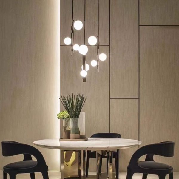 Đèn Chùm Sắt 3 Bóng Kính Đơn Giản Phong Cách Hiện Đại Trang Trí Bàn Ăn Gia Đình Sang Trọng