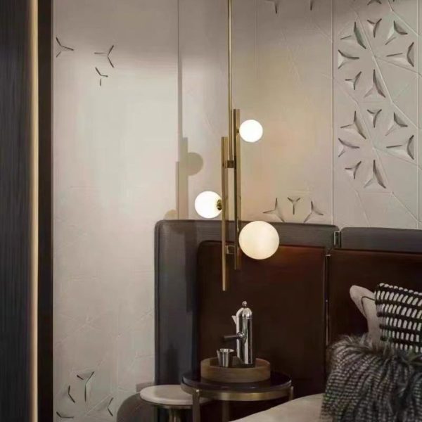 Đèn Chùm Sắt 3 Bóng Kính Đơn Giản Phong Cách Hiện Đại Trang Trí Bàn Ăn Gia Đình Sang Trọng