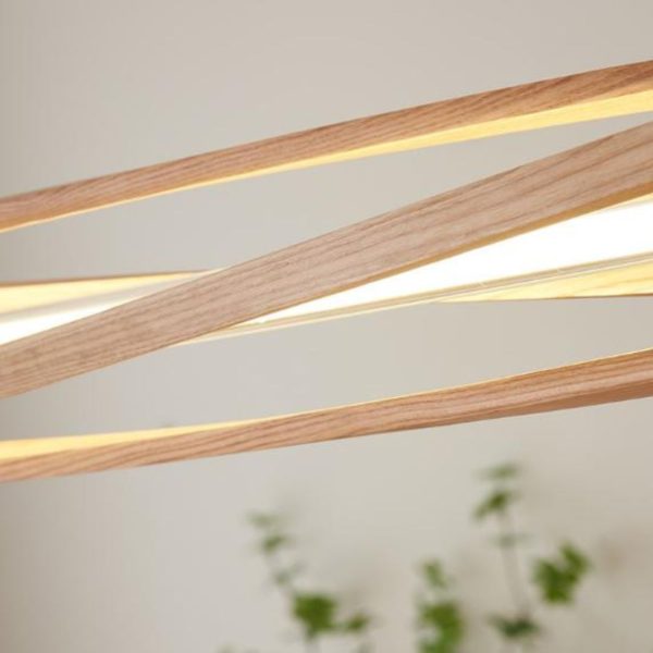 Đèn Chùm Thanh Gỗ Wabi Sabi Thiết Kế Tối Giản Decor Không Gian Bếp Retro