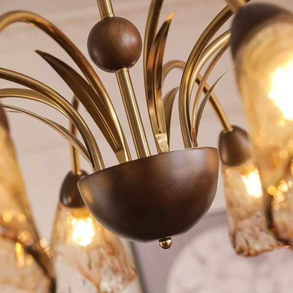 Đèn Chùm Thuỷ Tinh Cổ Điển Trung Quốc Trang Trí Phòng Khách Retro Ấm Cúng