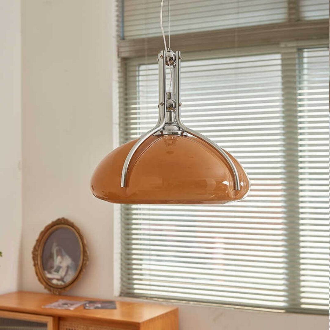 Đèn Chùm Thuỷ Tinh Hình Bí Ngô Phòng Cách Retro Decor Cửa Sổ Bàn Ăn