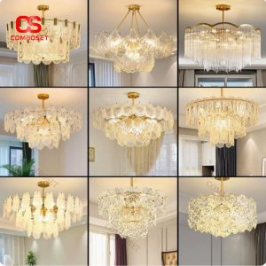 Đèn Chùm Thuỷ Tinh Nhỏ Kiểu Pháp Trang Trí Phòng Ngủ Với 3 Chế Độ Sáng Hiện Đại