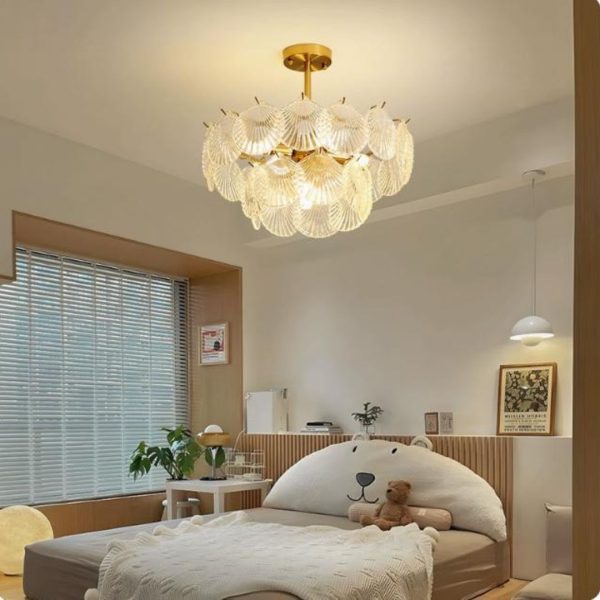 Đèn Chùm Thuỷ Tinh Nhỏ Kiểu Pháp Trang Trí Phòng Ngủ Với 3 Chế Độ Sáng Hiện Đại