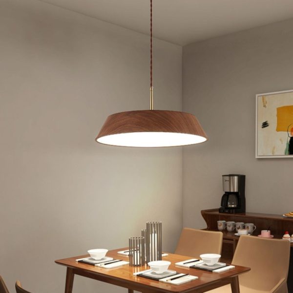 Đèn Chùm Tròn Vân Gỗ Phong Cách Wabi Sabi Decor Bàn Ăn Phòng Bếp, Bàn Làm Việc
