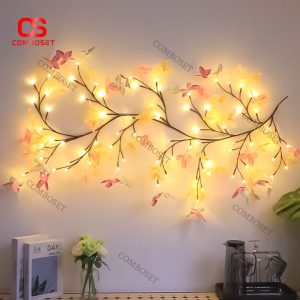 Đèn LED Bướm Cành Cây Uốn Cong Sáng Tạo Đầy Màu Sắc Trang Trí Phòng Ngủ Lãng Mạn