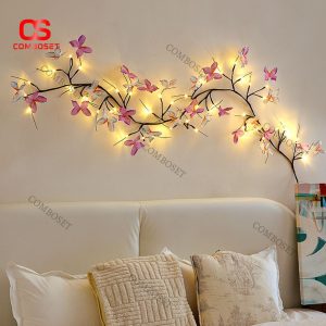 Đèn LED Cây Mây Bướm Đầy Màu Sắc Lấp Lánh Trang Trí Nội Thất Lãng Mạn Ấm Cúng