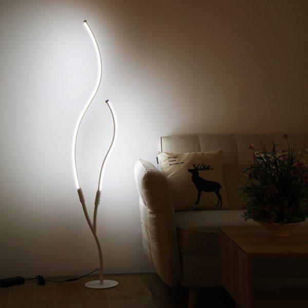 Đèn Sàn 2 Cây Cong Thanh Mảnh Hiện Đại Decor Không Gian Phòng Ngủ, Sofa