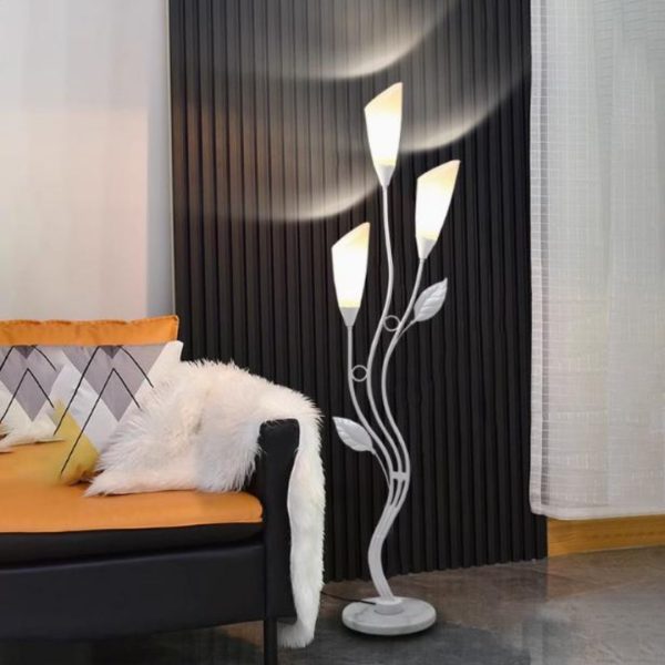 Đèn Sàn 3 Bông Hoa Trắng Đen Hiện Đại Ánh Sáng Ấm Decor Phòng Ngủ, Phòng Khách