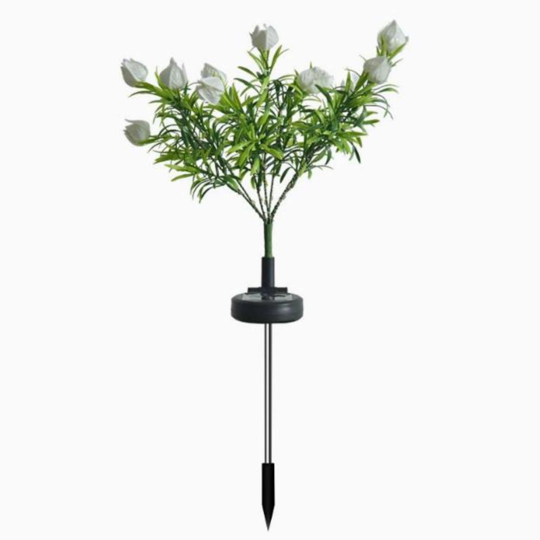 Đèn Sàn Cành Hoa Nhiều Màu Năng Lượng Mặt Trời Chống Thấm Decor Bãi Cỏ, Sân Vườn, Công Viên