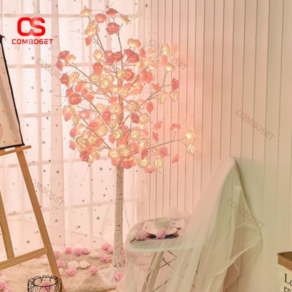 Đèn Sàn Cây Hoa Hồng Phát Sáng Nổi Bật Không Gian Phòng Khách, Phòng Ngủ, Quán Cafe Hiện Đại