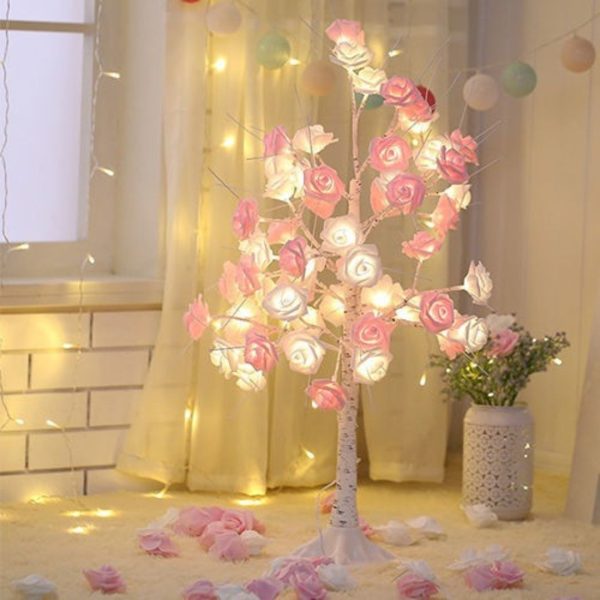 Đèn Sàn Cây Hoa Hồng Phát Sáng Nổi Bật Không Gian Phòng Khách, Phòng Ngủ, Quán Cafe Hiện Đại