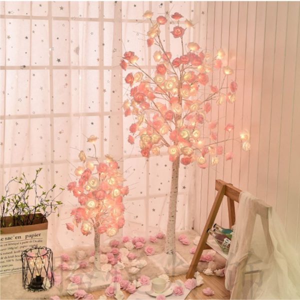 Đèn Sàn Cây Hoa Hồng Phát Sáng Nổi Bật Không Gian Phòng Khách, Phòng Ngủ, Quán Cafe Hiện Đại