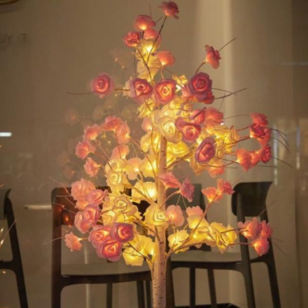 Đèn Sàn Cây Hoa Hồng Phát Sáng Nổi Bật Không Gian Phòng Khách, Phòng Ngủ, Quán Cafe Hiện Đại