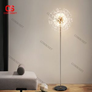 Đèn Sàn Hạt Pha Lê Hoa Bồ Công Anh Sang Trọng Đế Đá Cẩm Thạch Nội Thất Thời Thượng