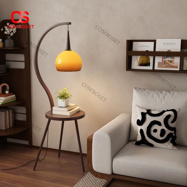 Đèn Sàn Hoàng Hôn Kết Hợp Bàn Trà, Bàn Phụ Có 3 Chế Độ Sáng Decor Đầu Giường, Đọc Sách Thư Giãn