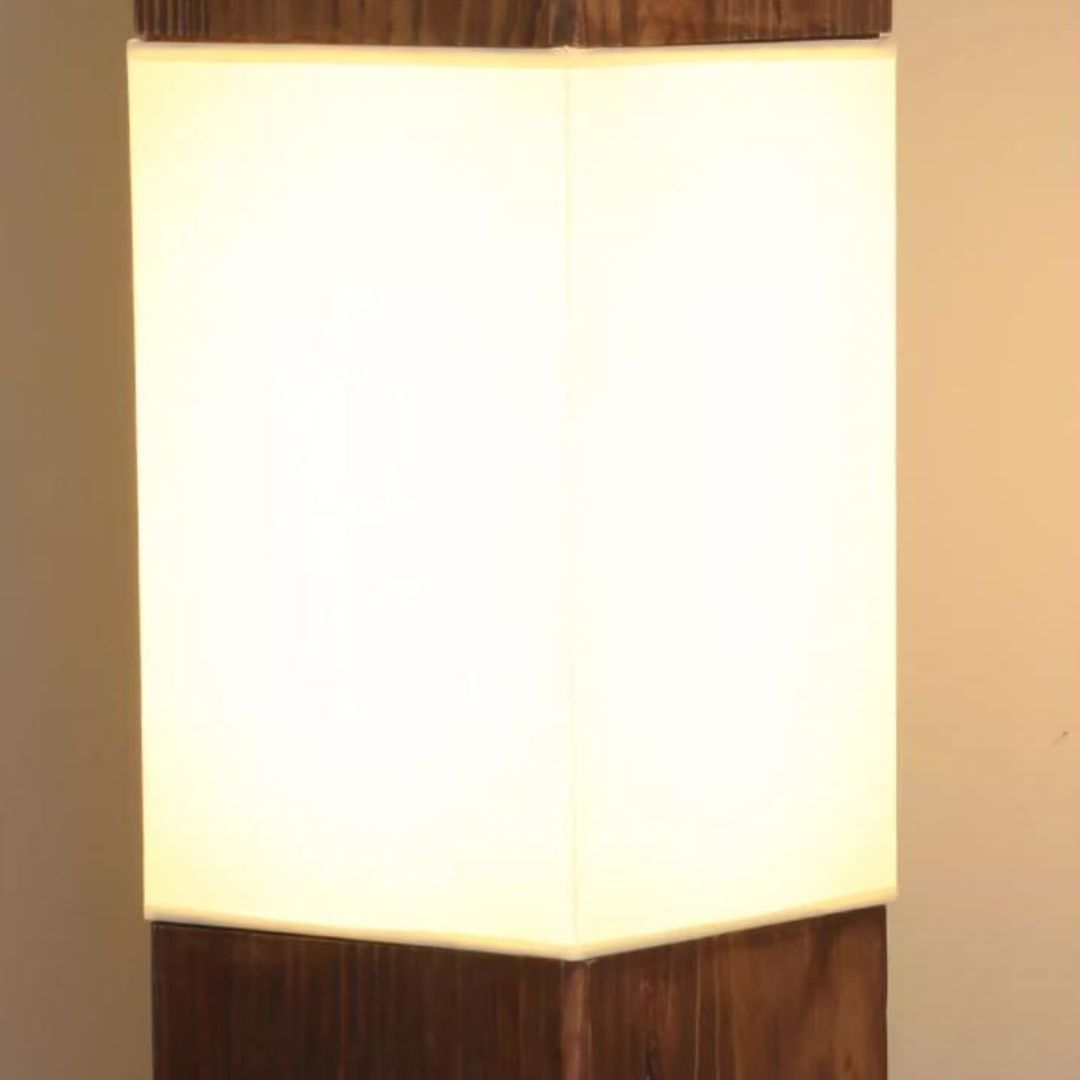 Đèn Sàn Khối Gỗ Vuông Dài Phòng Cách Wabi Sabi Tối Giản Mộc Mạc Decor Phòng Trà, Phòng Tiếp Khách