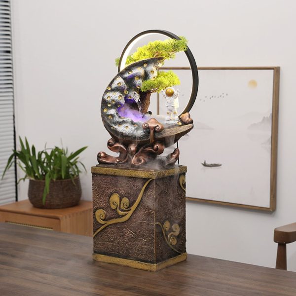 Đèn Sàn Thác Nước Chảy Phong Cách Trung Quốc Decor Cảnh Quan, Phòng Khách, Làm Quà Tặng Tân Gia