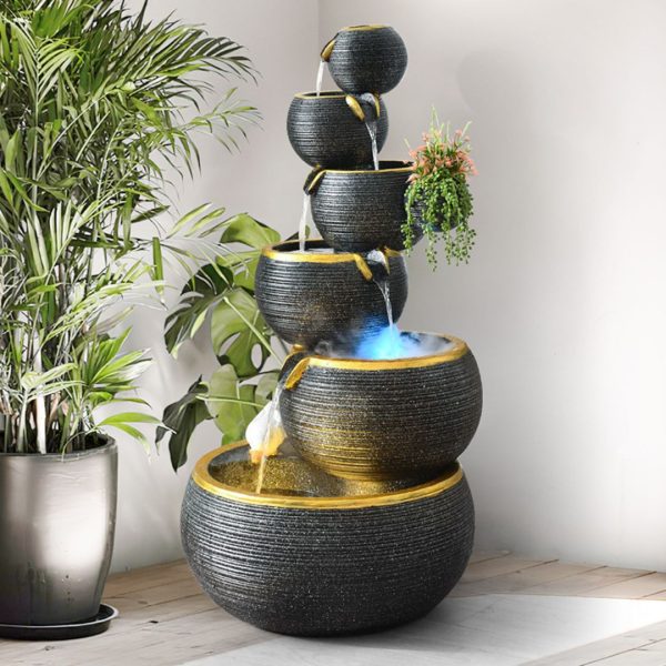 Đèn Sàn Thác Nước Chảy Phong Cách Trung Quốc Decor Cảnh Quan, Phòng Khách, Làm Quà Tặng Tân Gia