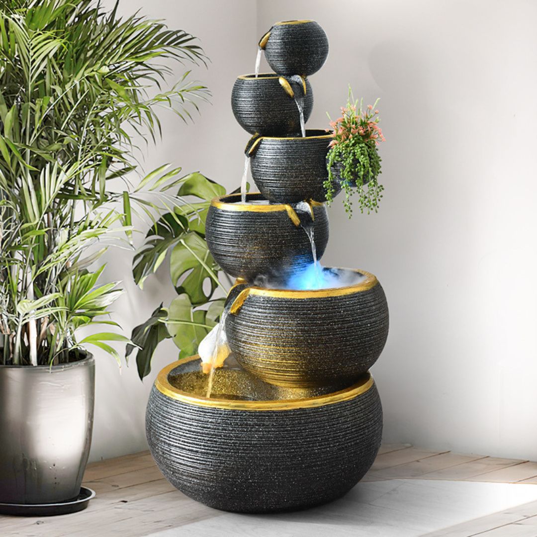 Đèn Sàn Thác Nước Chảy Phong Cách Trung Quốc Decor Cảnh Quan, Phòng Khách, Làm Quà Tặng Tân Gia