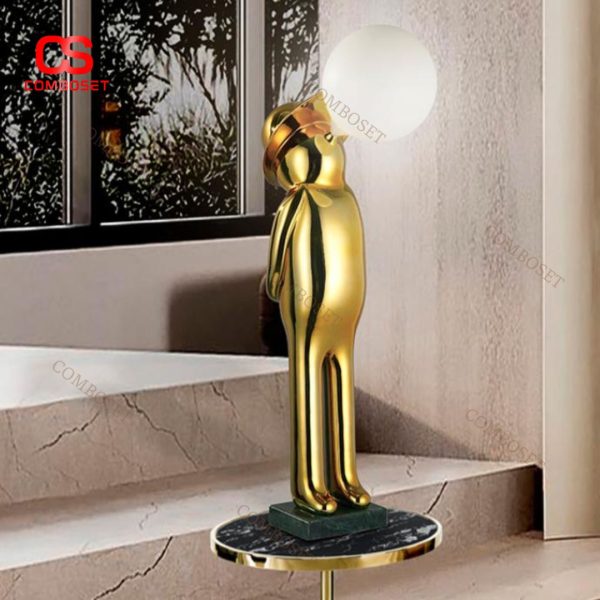 Đèn Sàn Tượng Hình Người Thổi Bóng Điêu Khắc Sáng Tạo Decor Phòng Khách Thời Trang