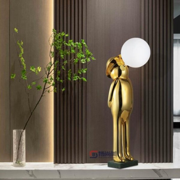 Đèn Sàn Tượng Hình Người Thổi Bóng Điêu Khắc Sáng Tạo Decor Phòng Khách Thời Trang